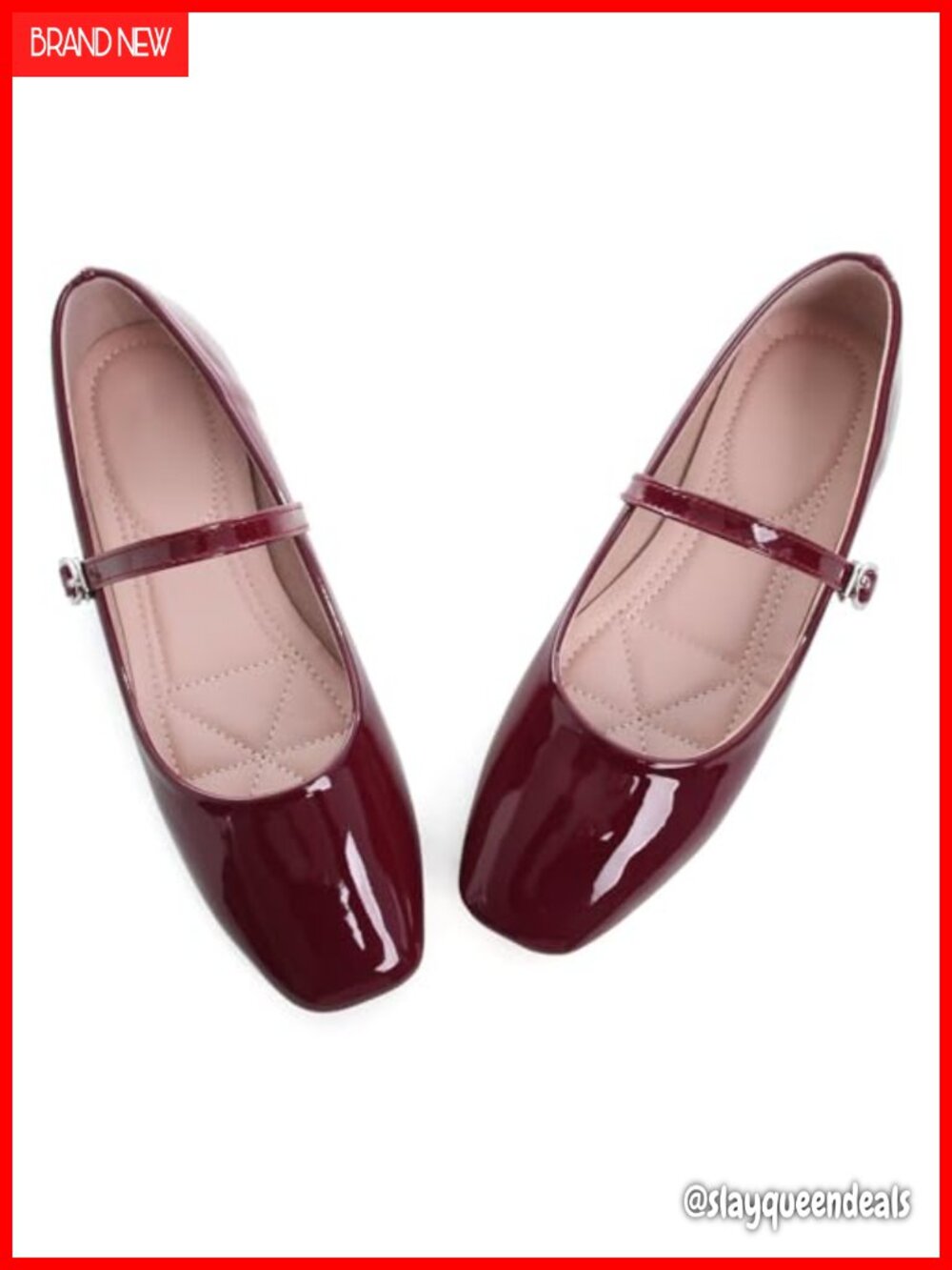 Women's Slip On Flats Round Toe Mary Jane Ballet Shoes Faux Leather Comfortable